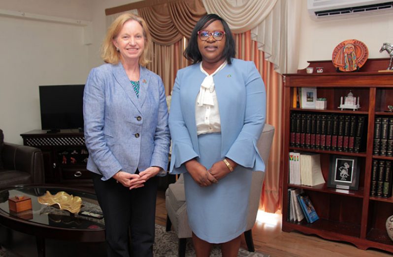 Ambassador of the United States of America to the Co-operative Republic of Guyana, Her Excellency Sarah-Ann Lynch calls on Minister of Foreign Affairs, the Honourable Dr. Karen Cummings