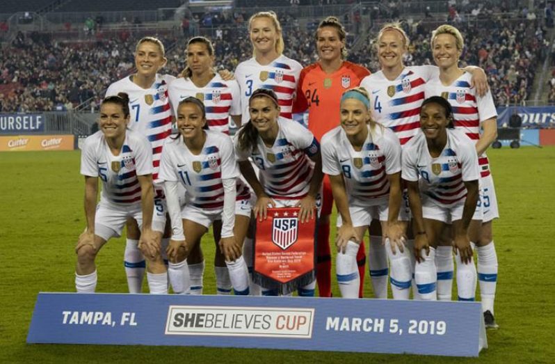 Team United States pose for a photo before a game against Brazil in a She Believes Cup women's soccer match, at Raymond James Stadium, Tampa, FL, USA (Mandatory Credit: Douglas DeFelice-USA TODAY Sports)