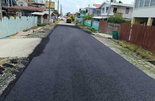 Some of the completed roads in the community of Uitvlugt in Region Three