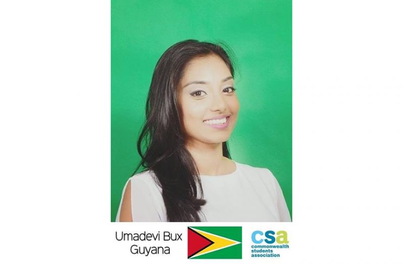 Guyana’s representative for the Caribbean and Americas Commonwealth Students’ Association, Umadevi Bux