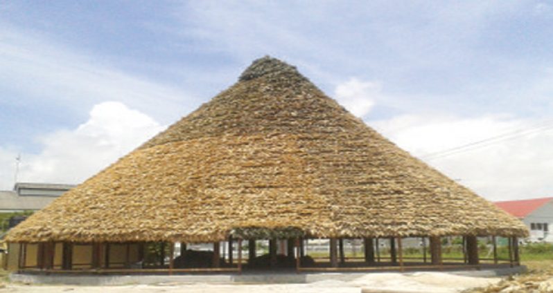 The roof of the Umana Yana which was rebuilt by the Wai Wais