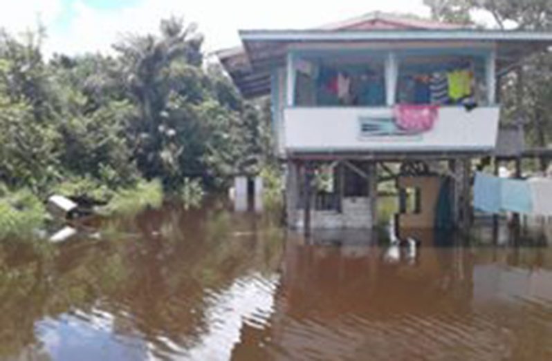 One of the many residences in Lamp Island that have been under water for close to three weeks
