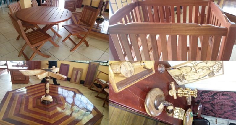 Some value-added forestry products on display during the FPDMC seminar on Friday