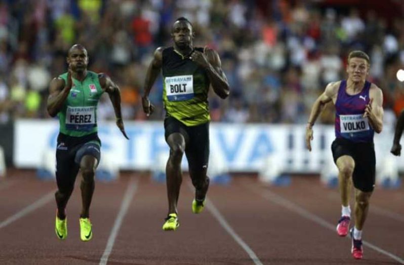 Jamaica's Usain Bolt in action. (REUTERS/David W Cerny)