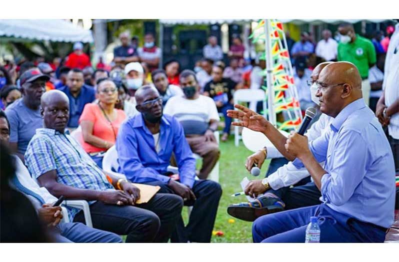 PPP General Secretary and Guyana’s Vice President, Dr. Bharrat Jagdeo, at one of his numerous community meetings