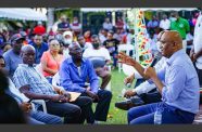 Vice-President Dr Bharrat Jagdeo during a previous meeting with residents of Region 10