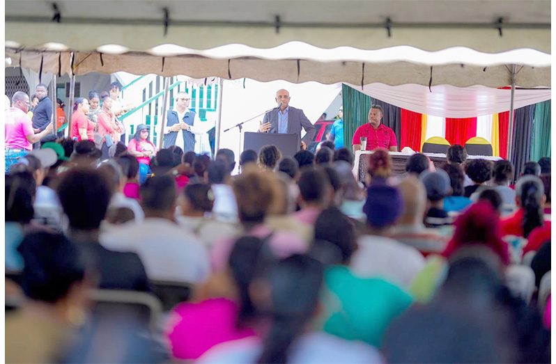 PPP/C General Secretary and Guyana’s Vice-President, Dr Bharrat Jagdeo during his visit to Region 10, last Friday