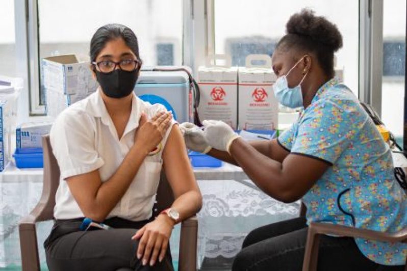 Second dose of the Sputnik V Vaccine being administered to a patient (DPI photo)