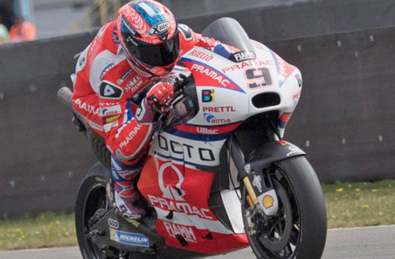Valentino Rossi pipped compatriot Danilo Petrucci to the line.