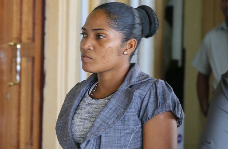 Sentenced: Vanessa Baird at the Georgetown High Court on Tuesday.