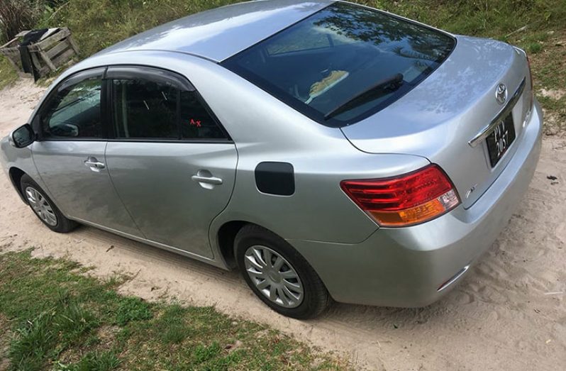 The Toyota Allion PVV 2057 belonging to businessman, Romel Gomes, was found abandoned