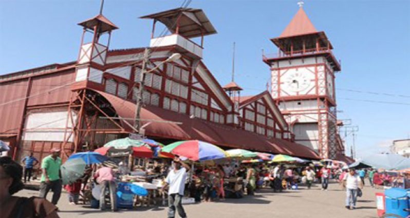 Vendors operating outside the Stabroek Market in Georgetown.