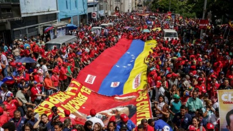 Supporters of Nicolas Maduro took to the streets of Caracas on Tuesday