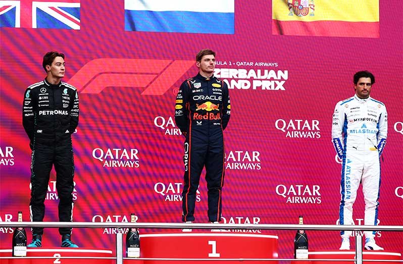 Max Verstappen on the top step