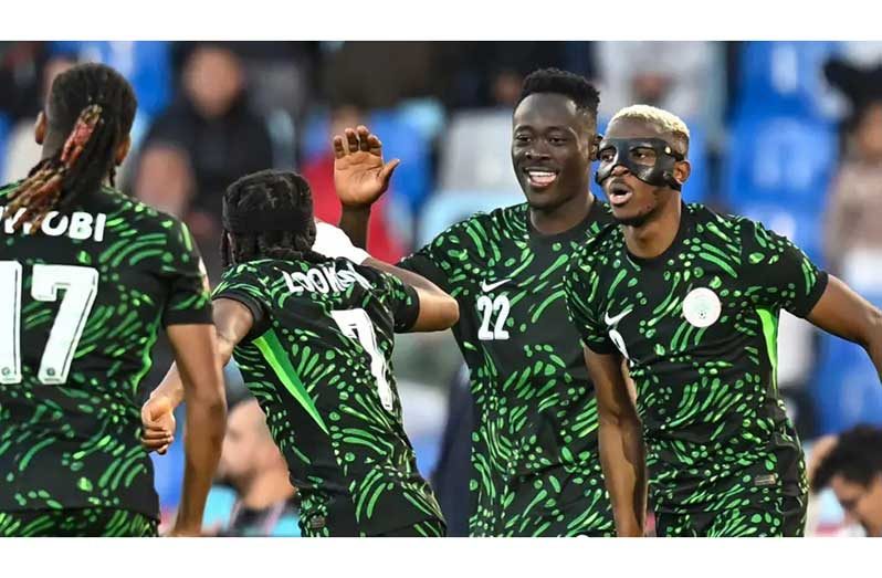 Nigeria striker Victor Osimhen (far right) netted his fourth goal at Afcon 2025