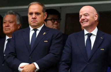 Victor Montagliani, left, was thought to be Gianni Infantino's most likely challenger but has chosen to continue as president of Concacaf