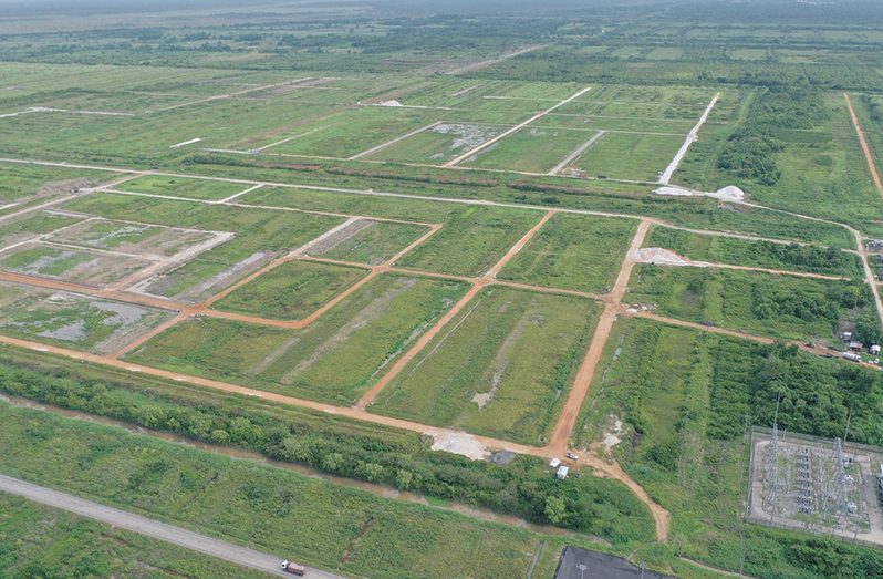 An aerial view of the ongoing works