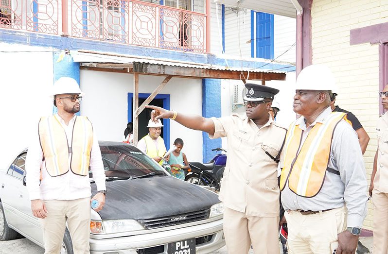 Minister of Home Affairs, Robeson Benn and Permanent Secretary, Andre Ally, conducted a pivotal  visit on Tuesday to the site for the new Brickdam Police Station. This visit marks a crucial milestone in the ongoing reconstruction efforts following the devastating fire that razed the previous wooden complex on October 2, 2021.