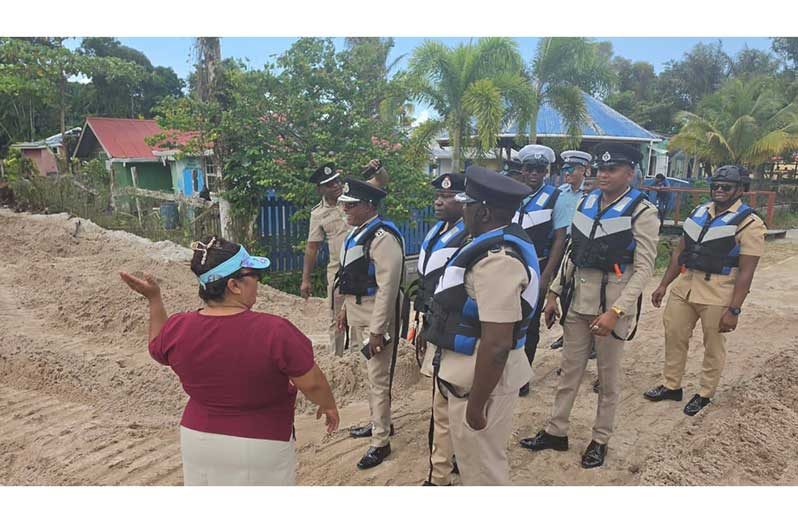 Commissioner of Police Clifton Hicken and team visited the historic Fort Island in the Essequibo River ahead of the national Flag-Raising Ceremony, which is set to be held there