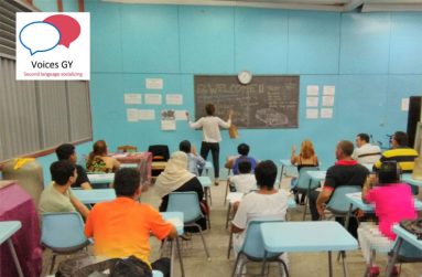 The students in an ESL class for refugees and asylum seekers class (All photos courtesy of Voices GY)
