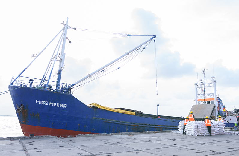 ‘Miss Meena’ the vessel that will be transporting the emergency supplies to the island of St. Vincent