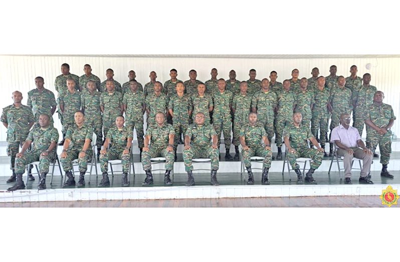 The ranks currently undergoing training along with other senior ranks (seated) and trainers