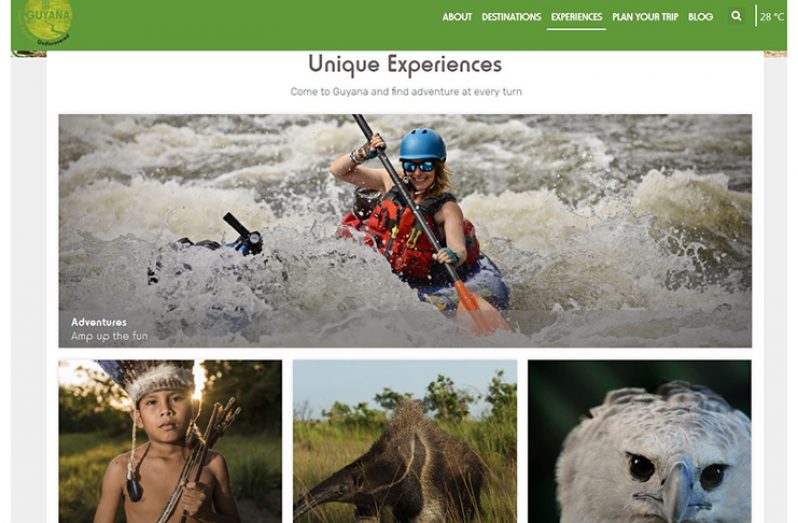 A preview under the ‘Experiences’ tab on the Guyana Tourism Authority’s (GTA) new website