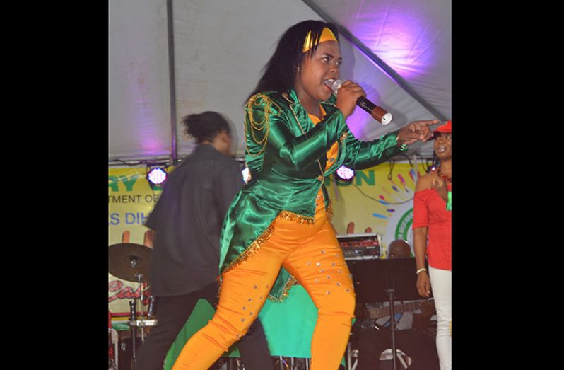 Linden’s Diana Chapman during
her winning Calypso performance
(Photo by Tamica Garnett)
