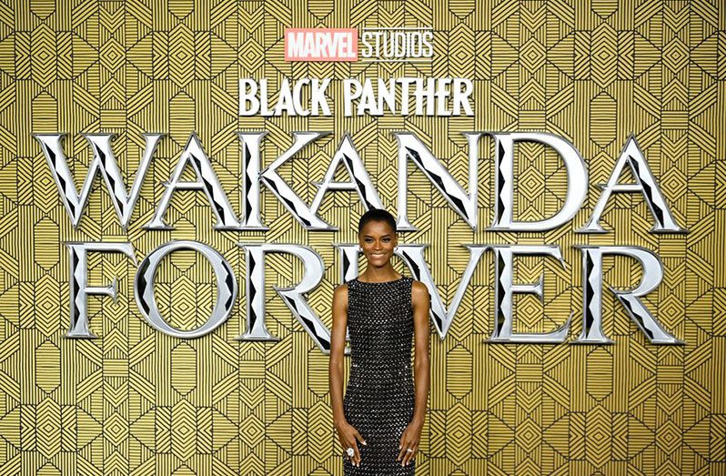 Cast member Letitia Wright attends the premiere of "Black Panther: Wakanda Forever" in London, Britain, on November 3, 2022 (REUTERS/Toby Melville/File Photo)