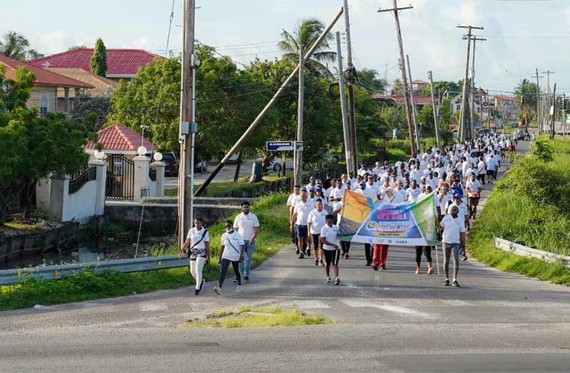 A scene from the CARICOM Energy Month 2022 Regional Kilo Walk, which attracted scores of participants
