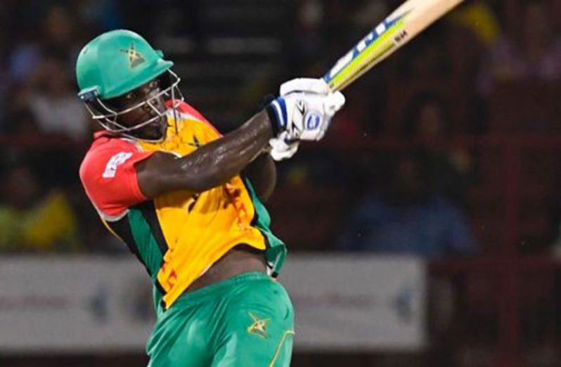 Man-of-the-match, Chadwick Walton, lays into a pull shot during his blistering  unbeaten 84 from 40 balls. (Randy Brooks - CPL T20 / Getty)