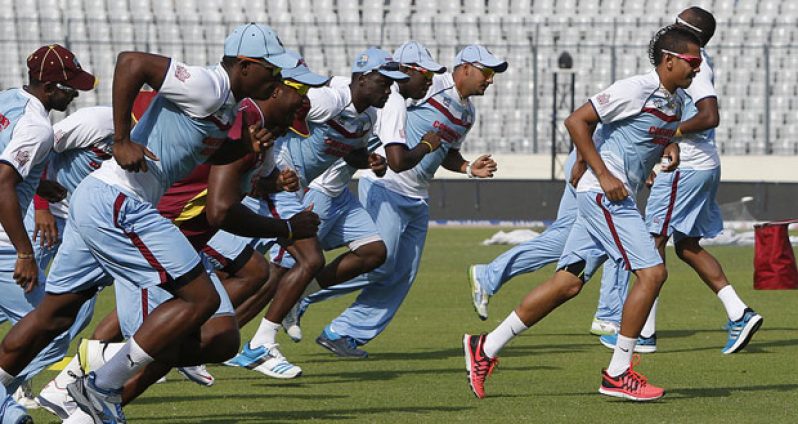 West Indies undergo training ahead of their big clash with Pakistan today. (Photo courtesy WICB Media)