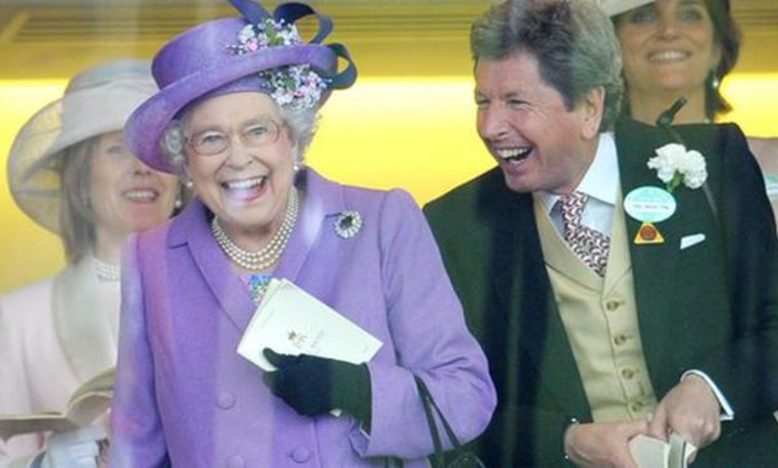 The Queen, pictured with her racing manager John Warren, won more than £150 000 in prize money for Estimate's Gold Cup win