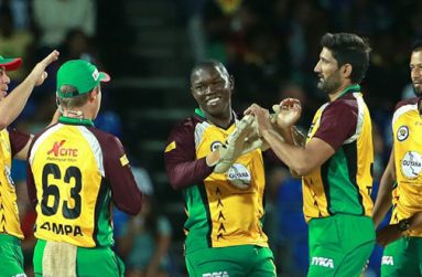 The Amazon Warriors team celebrate another dismisal