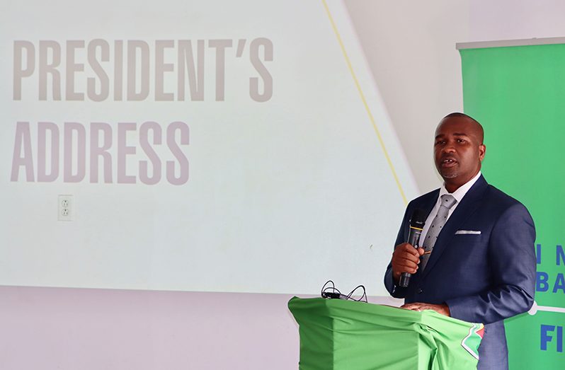 GFF boss, Wayne Forde during his 'President's Address'