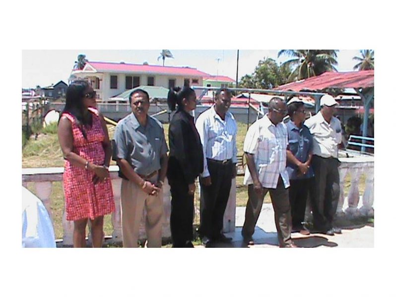 Ministers Jennifer Webster and Alli Baksh, along with General Secretary of the WPO Ms. Sheila Veerasammy and Region 2 Chairman Mr. Parmanand Persaud after laying wreaths