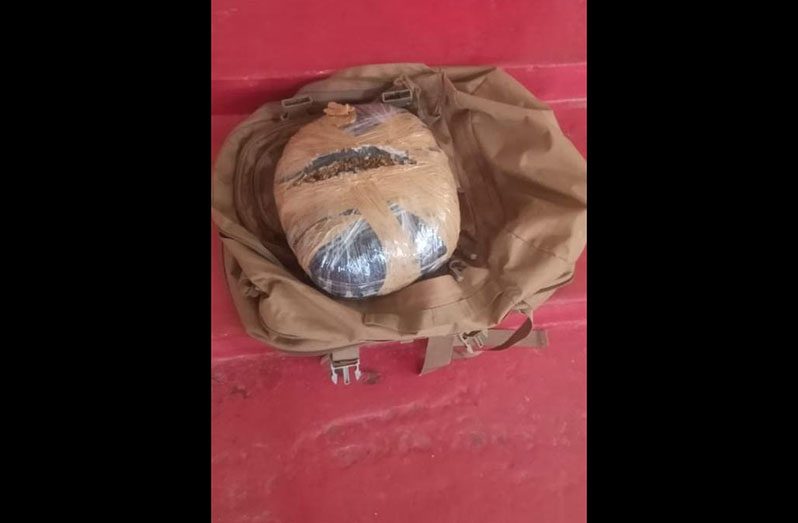 The seized package of cannabis
