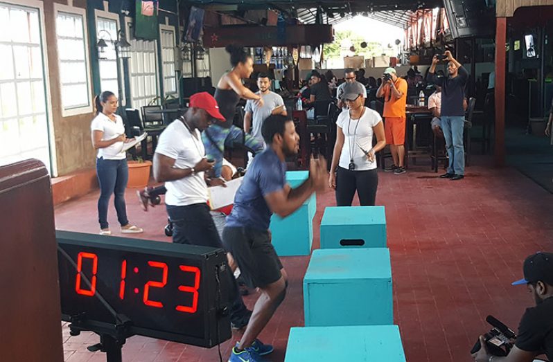A Fitness Challenge demonstration during yesterday’s launch