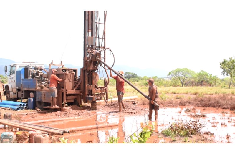 A well being drilled in a hinterland region