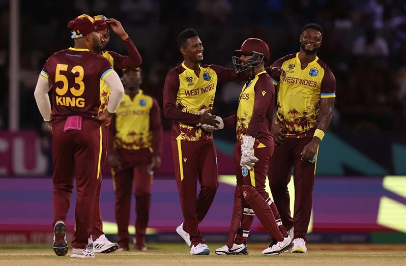 Johnson Charles hammers a boundary past cover in his 44 to give West Indies a good start