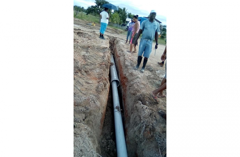 Pipelines being currently installed in West Watooka Hill Top by GWI
