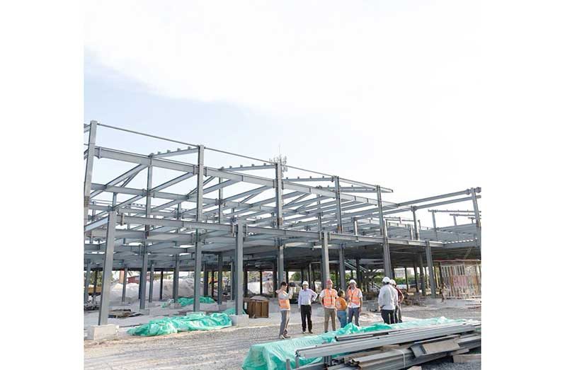 Health Minister Dr Frank Anthony recently toured the construction site of the new West Demerara Hospital, reporting that work is progressing steadily on the facility