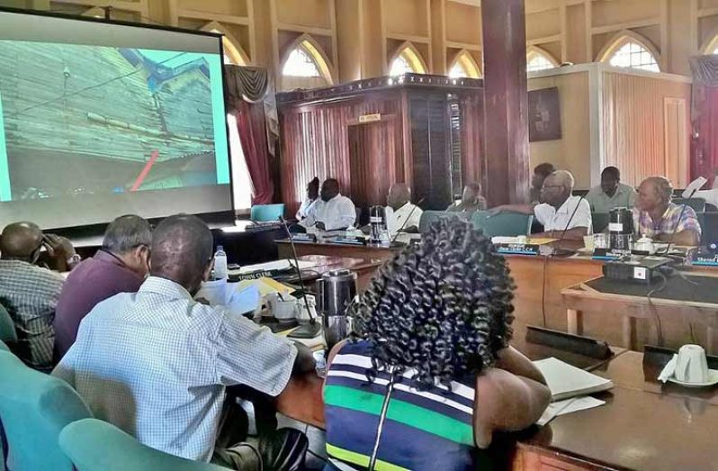 A video presentation was made to help city councillors understand the gravity of the situation at the Stabroek Market Wharf