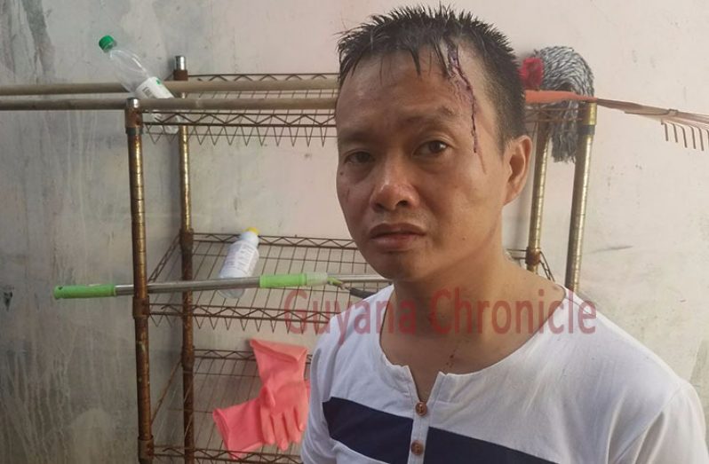 Ke Toung Wu was assaulted by the two bandits. [Fareeza Haniff photo]