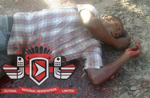 Clinton Walks as he was found Sunday, lying dead on the Uitvlugt Access Road, WCD