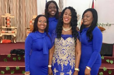 Apostle Coreen Smith, Founder of  JDMI is flanked by Armour bearers and other church leaders at  JDMI