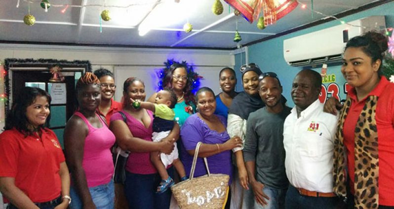 Some of the winners of the Loyal Listeners with the Chief Executive Office Officer Maxwell Thom, announcers and staff of the 93.1RealFm