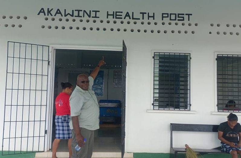 The Prime Minister’s Representative Arnold Adams at Akawini Health Post