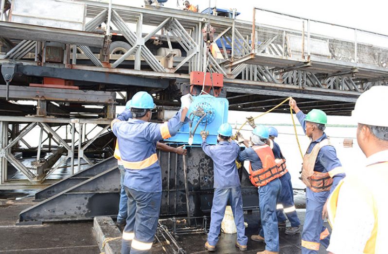 The winch that was serviced and replaced at the DHBC (Rabindra Rooplall Photo)