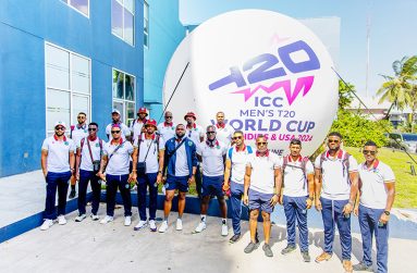 West Indies T20I squad after arrival at the Marriott Hotel